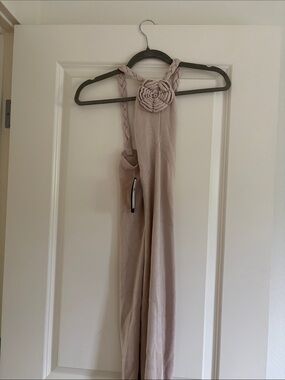 Anthropologie Light Blush Crochet Halter Dress - BRAND NEW WITH TAGS